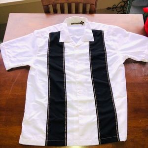 CubaVera Black & White Color Block Club Shirt